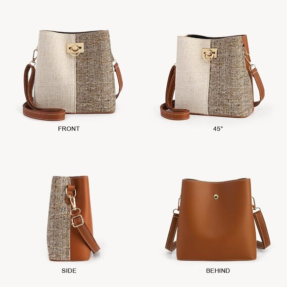 Brown PU Leather Crossbody Bag for Women, Stylish, Durable, Multiple Pockets - Picture 5 of 7